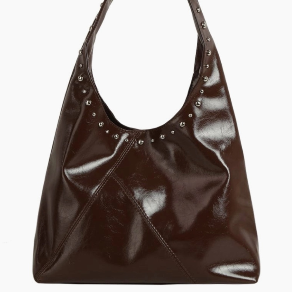 NWT Studded Hobo Bag‎ with Knot Chocolate Brown